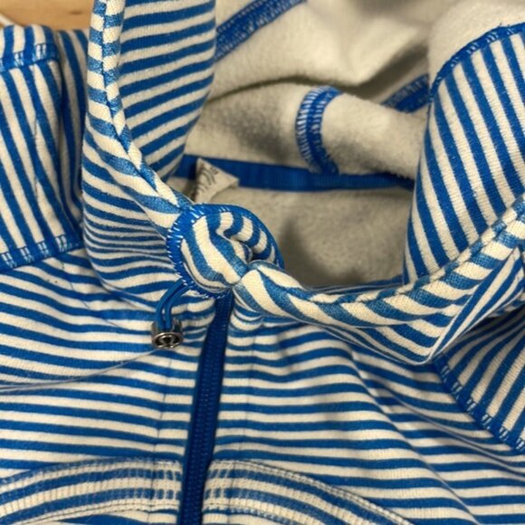 Lululemon Scuba Hoodie Stretch Slope Stripe Beaming Blue Size 4 - Picture 11 of 12